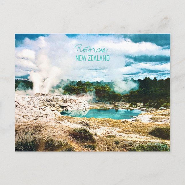 Rotorua hett vår Nya Zeelands vykort för resor (Framsida)