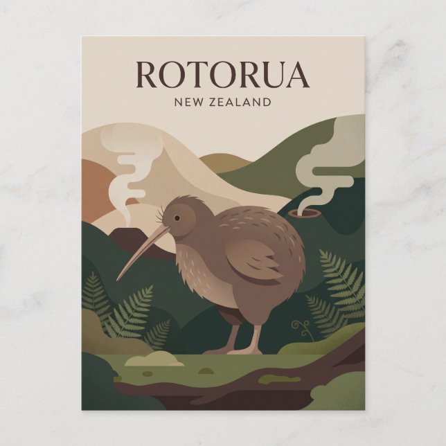 Rotorua Nya Zeeland Vykort (Framsida)