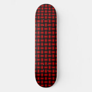 Rötsvart vävsmönster mini skateboard bräda 18,5 cm