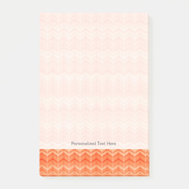 Rött abstrakt sicksacktextilmönster post-it block (Framsida)