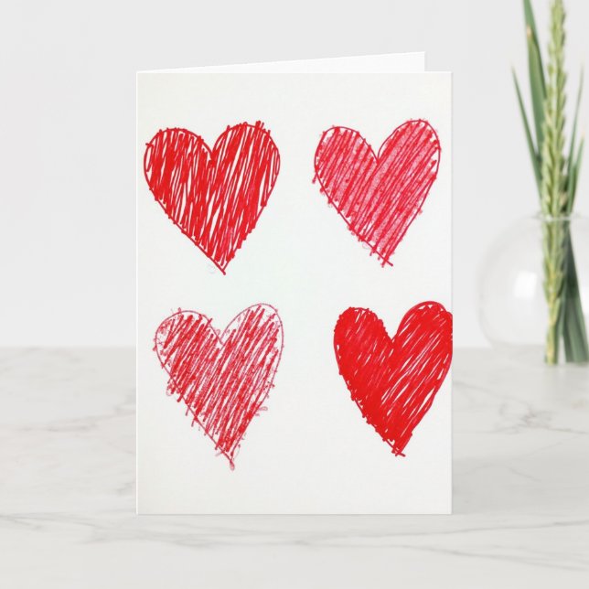 Rött Älskat En Valentinskort Kort (Framsida)