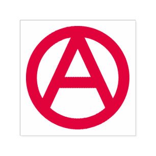 Rött anarkianarkistsymbol självfärgande stämpel