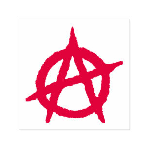 Rött anarkianarkistsymbol självfärgande stämpel
