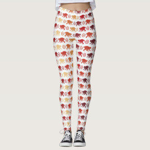 Rött apamönster leggings