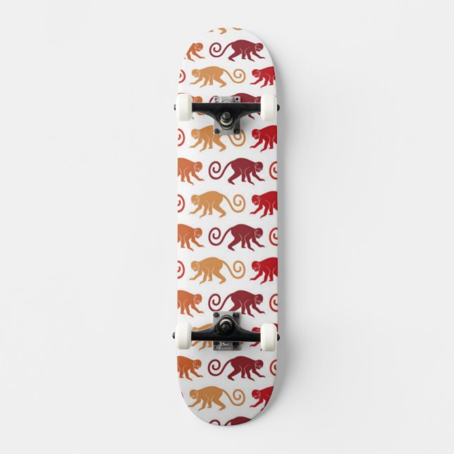 Rött apamönster mini skateboard bräda 18,5 cm (Framsida)