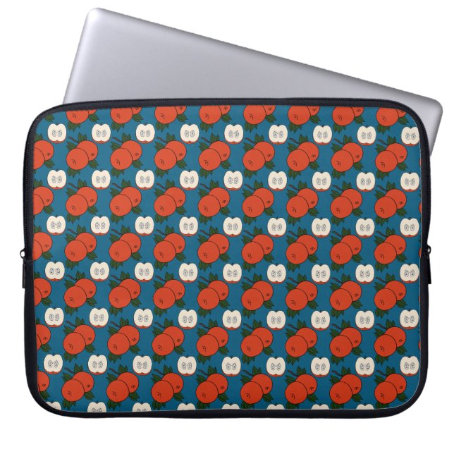 Rött äppelmönster laptop fodral (Framsidan)