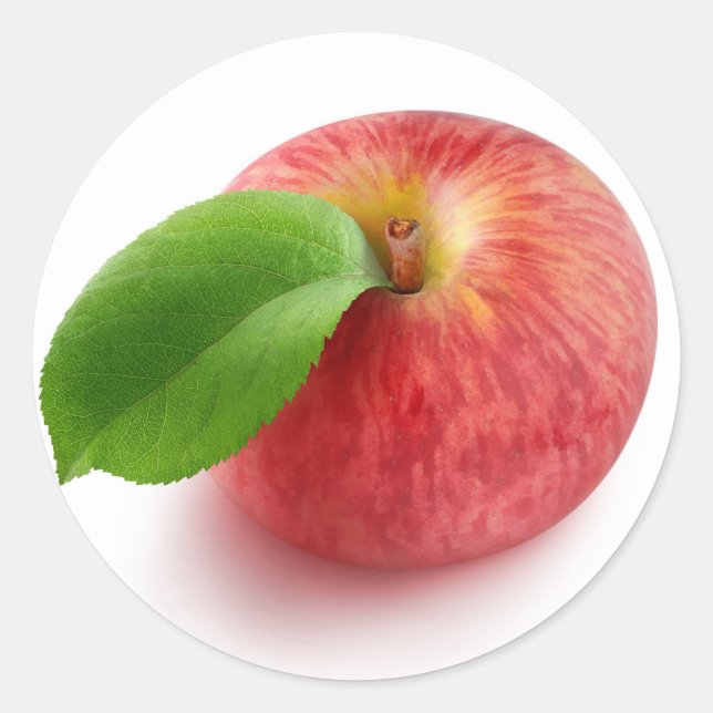 Rött äppelöverkant runt klistermärke (Framsida)