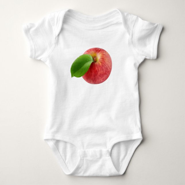 Rött äppelöverkant t shirt (Framsida)