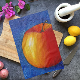 Rött äpple - ännu livstidsmålning kökshandduk