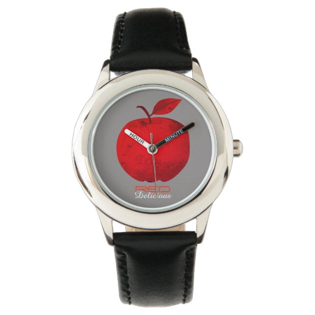 Rött Äpple Frukt Armbandsur (Framsida)