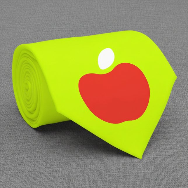 rött äpple i neon gul slips (Skapare uppladdad)