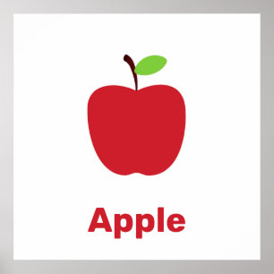 Rött äpple med ord poster