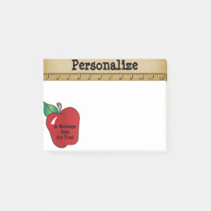 Rött Apple 🍎meddelande för en lärare Post-it Block