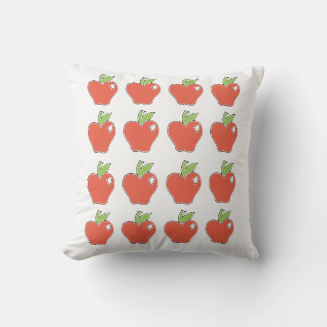 Rött Apple mönster Utomhuskudde (Framsida)