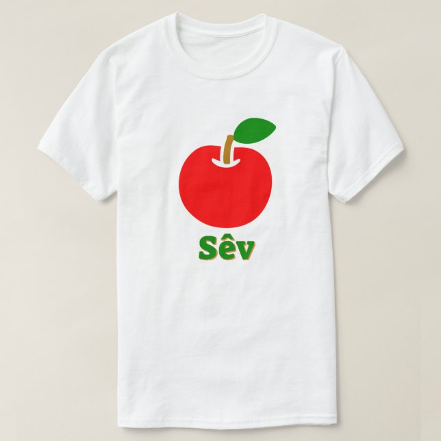 Rött äpple och texten sêv tröja (Design framsida)