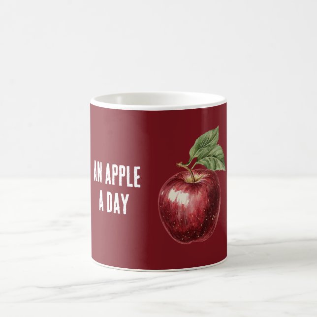 Rött äpple om dagen kaffemugg (Center)