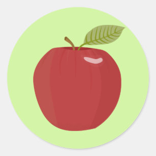 rött äpple runt klistermärke