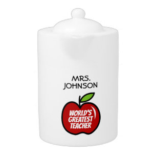 Rött äpple-tekanna för världens bästa skollärare