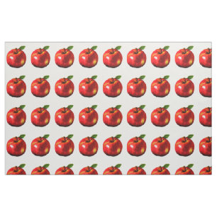 Rött Apple trycktyg Tyg