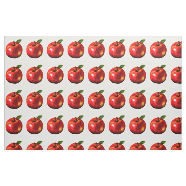 Rött Apple trycktyg Tyg (Fat Quarter)