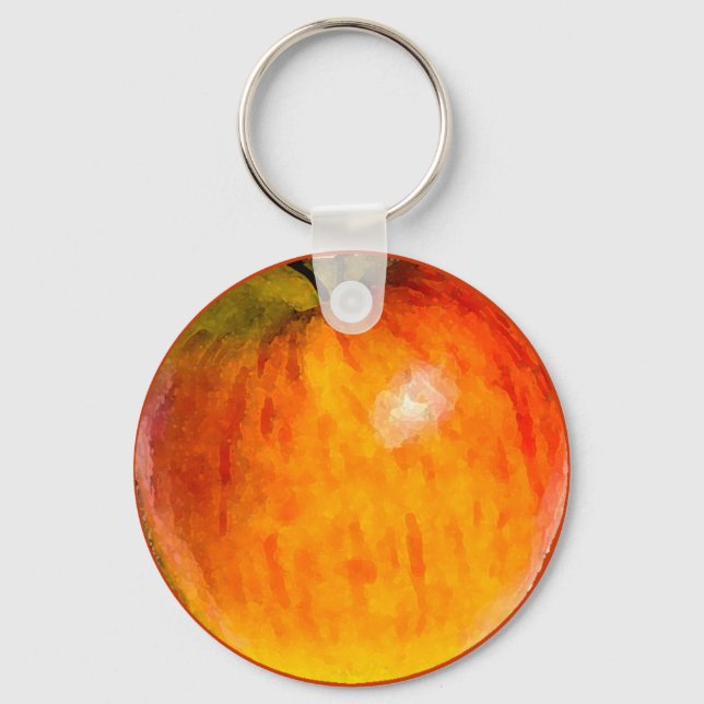 Rött Apple-vattenfärg - Nyckelring (Framsida)