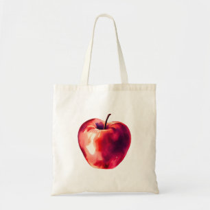 Rött Apple-vattenfärg Tygkasse