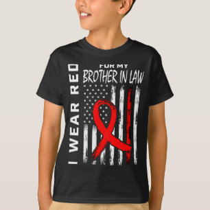 Rött band för svågers hjärtsjukdom medvetenhet t shirt