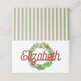 Rött band med andedräkt, påsatt platskort placeringskort