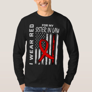 Rött band syster i lag hjärtsjukdom medvetenhet U T Shirt