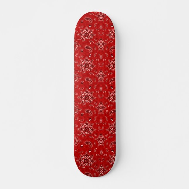 Rött Bandana Skateboard (Framsida)