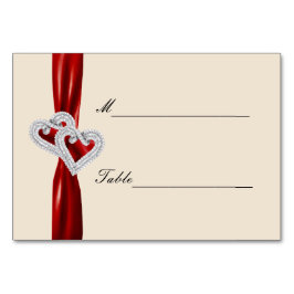 Rött bandplatskort för anpassningsbar bordsnummer