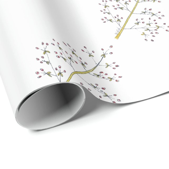 Rött bär för naturlig Jul som slår in papper Presentpapper (Rullad Hörn)