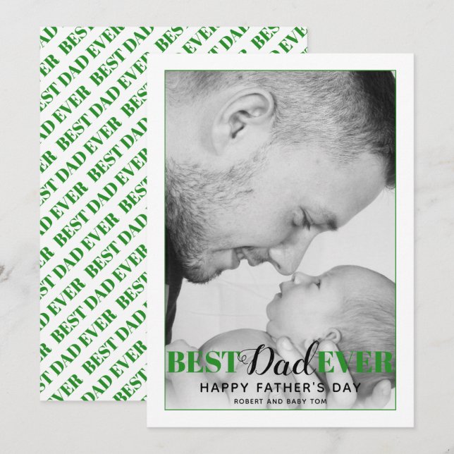 Rött bästa Pappa någonsin-typografi-Fars dag-kort (Fram/baksida)