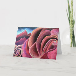 Rött berg för röd ros kort