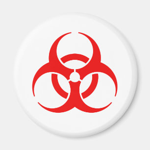 Rött biofara-symbol magnet