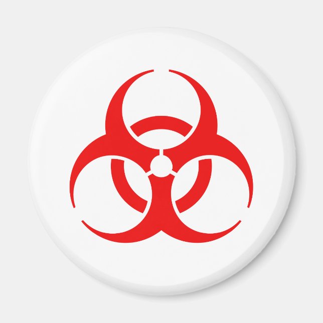 Rött biofara-symbol magnet (Framsidan)