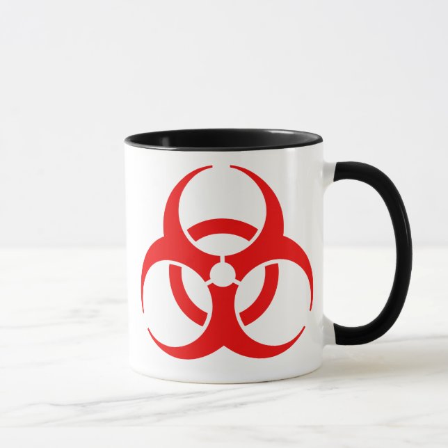 Rött biofaramärkesymbol mugg (Höger)