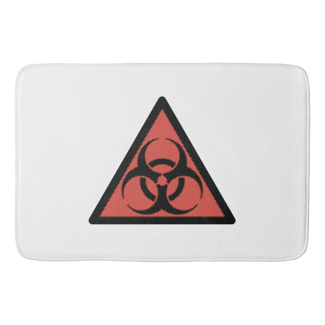 Rött biohazardskylt badrumsmatta (Framsidan)