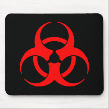 Rött Biohazardsymbol Mousepad