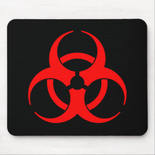Rött Biohazardsymbol Mousepad Musmatta