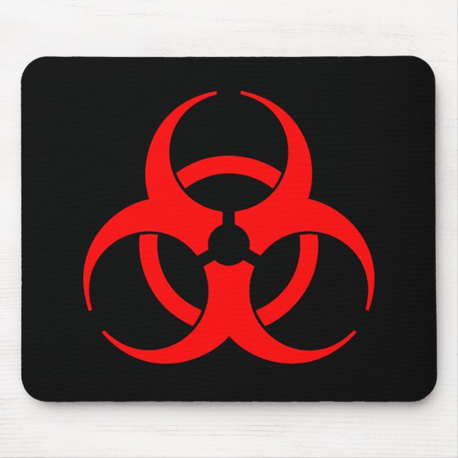 Rött Biohazardsymbol Mousepad Musmatta (Framsidan)