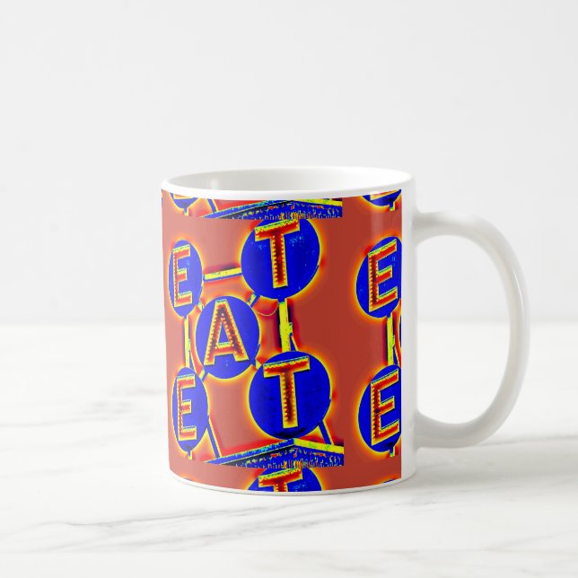 rött/blått äta muggen kaffemugg (Höger)