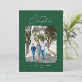 Rött blått foto-modernt julkort