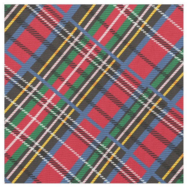 Rött blått, grön tartan tyg (Närbild)