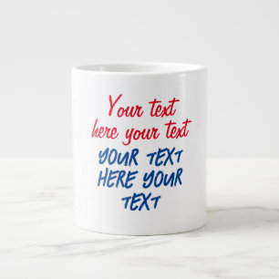 Rött blått kalligrafi Din text här ersätter Slogan Jumbo Mugg