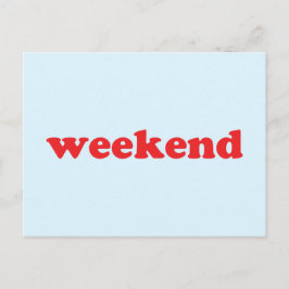 Rött blått vykort för helg