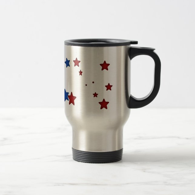 Rött blåttstjärnatravel mug resemugg (Höger)