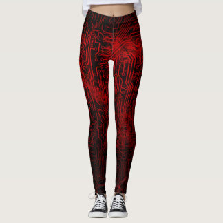 Rött blod går runt stiger ombord åder leggings