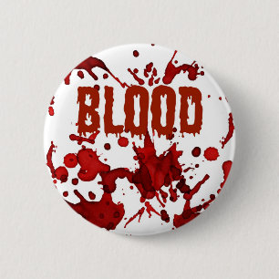RÖTT blodHalloween tryck Knapp
