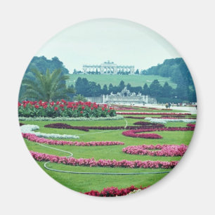 Rött blommar det Shonbrunn slottet, Wien, Magnet